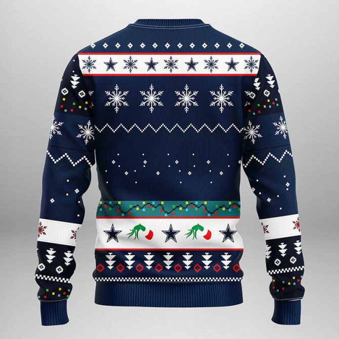Dallas Cowboys Grinch Ugly Christmas Sweater, Grinch Xmas Sweater - Image 2