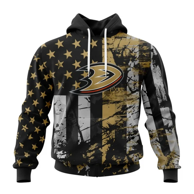 Anaheim Ducks, Specialized Jersey For America Graphic Hoodie