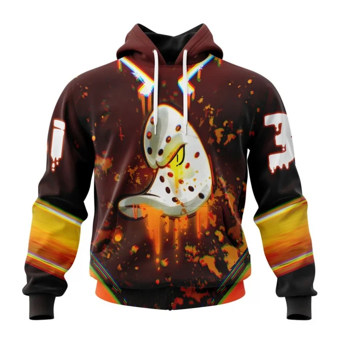 Anaheim Ducks, Specialized Jersey For Halloween Night Graphic Hoodie