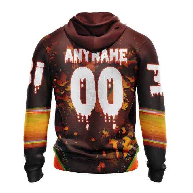 Anaheim Ducks, Specialized Jersey For Halloween Night Graphic Hoodie - Image 2