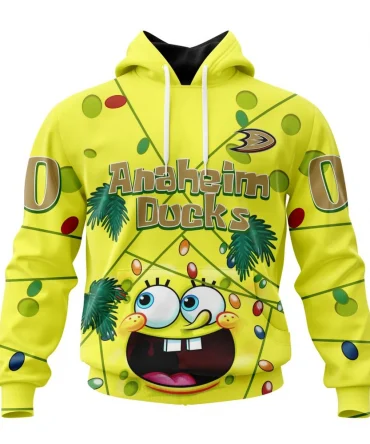 Anaheim Ducks, Specialized Jersey With Spongebob Graphic Hoodie