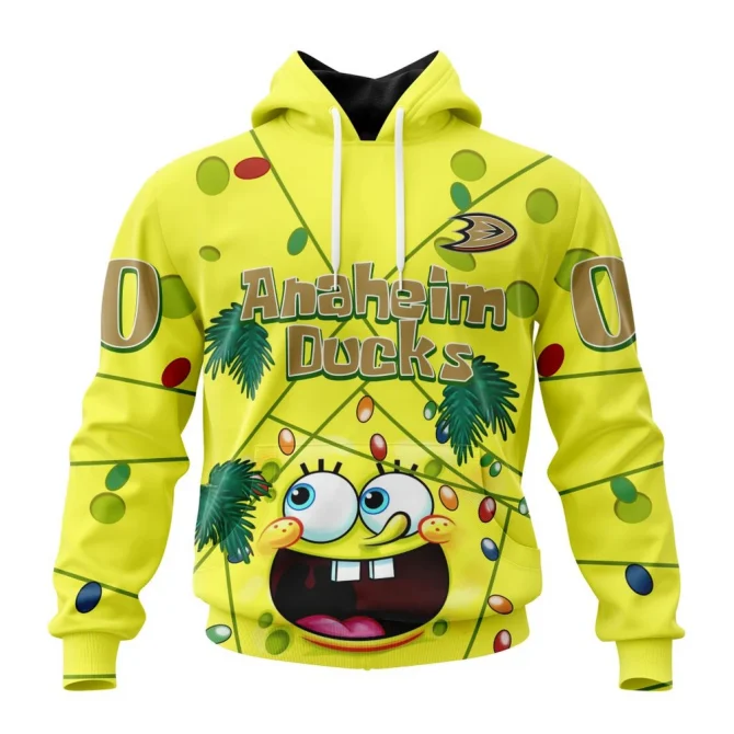 Anaheim Ducks, Specialized Jersey With Spongebob Graphic Hoodie