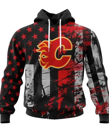 Calgary Flames Specialized Jersey For America Graphic Hoodie
