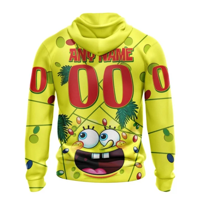 Calgary Flames Specialized Jersey With Spongebob Graphic Hoodie - Image 2