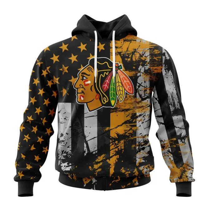 Chicago Blackhawks, Specialized Jersey For America Graphic Hoodie