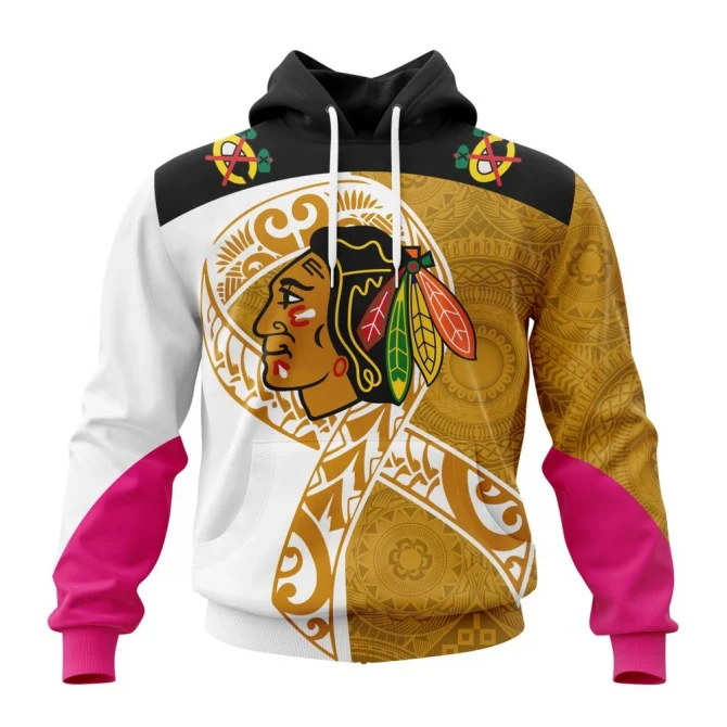 Chicago Blackhawks, Specialized Samoa Fights Cancer Jersey Graphic Hoodie
