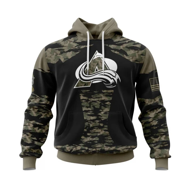 Colorado Avalanche, Honors Veterans And Military Members Graphic Hoodie