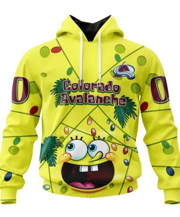 Colorado Avalanche, Specialized Jersey With Spongebob Graphic Hoodie