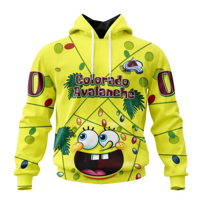 Colorado Avalanche, Specialized Jersey With Spongebob Graphic Hoodie