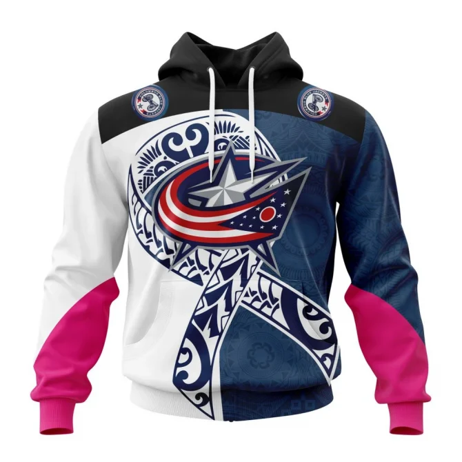 Columbus Blue Jackets, Specialized Samoa Fights Cancer Jersey Graphic Hoodie