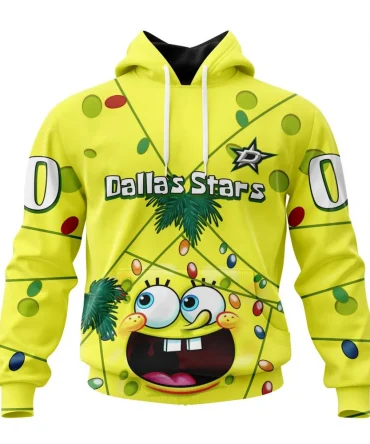 Dallas Stars, Specialized Jersey With Spongebob Graphic Hoodie