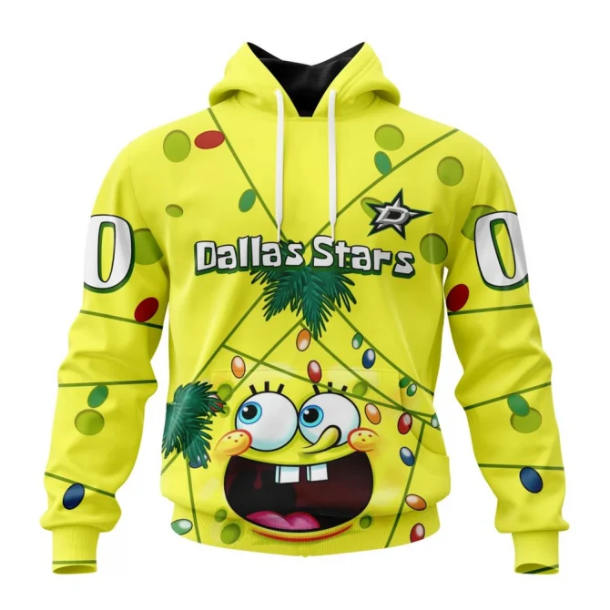 Dallas Stars, Specialized Jersey With Spongebob Graphic Hoodie