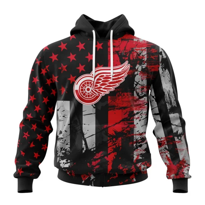 Detroit Red Wings, Specialized Jersey For America Graphic Hoodie