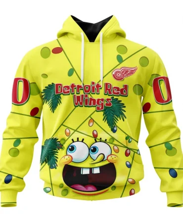 Detroit Red Wings, Specialized Jersey With Spongebob Graphic Hoodie