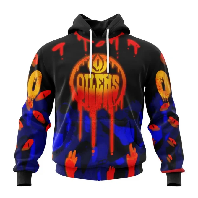 Edmonton Oilers Specialized Jersey For Halloween Night Graphic Hoodie