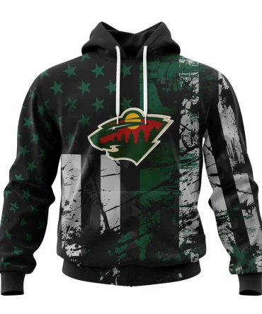 Minnesota Wild, Specialized Jersey For America Graphic Hoodie