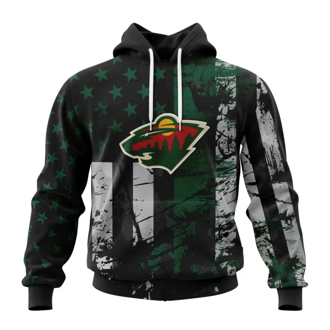 Minnesota Wild, Specialized Jersey For America Graphic Hoodie