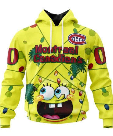 Montreal Canadiens Specialized Jersey With Spongebob Graphic Hoodie