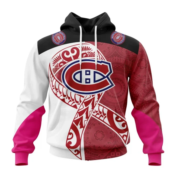 Montreal Canadiens Specialized Samoa Fights Cancer Jersey Graphic Hoodie
