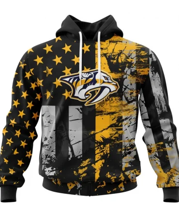 Nashville Predators, Specialized Jersey For America Graphic Hoodie