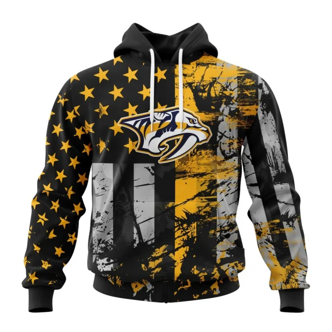 Nashville Predators, Specialized Jersey For America Graphic Hoodie
