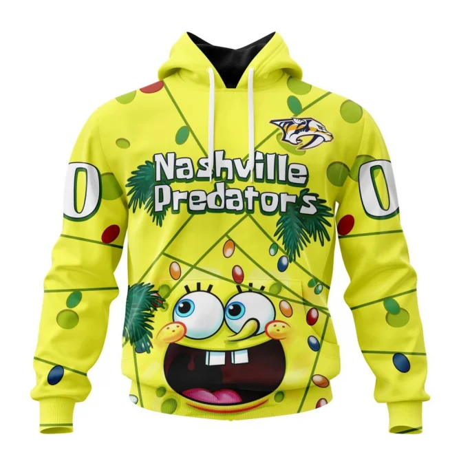Nashville Predators, Specialized Jersey With Spongebob Graphic Hoodie