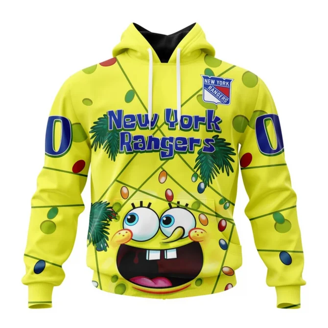 New York Rangers, Specialized Jersey With Spongebob Graphic Hoodie