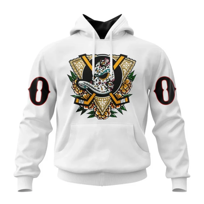 NHL Anaheim Ducks Dia De Muertos Night Graphic Hoodie