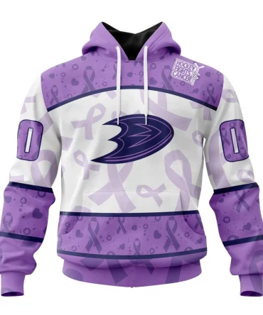 NHL Anaheim Ducks Special Lavender Fight Cancer Graphic Hoodie