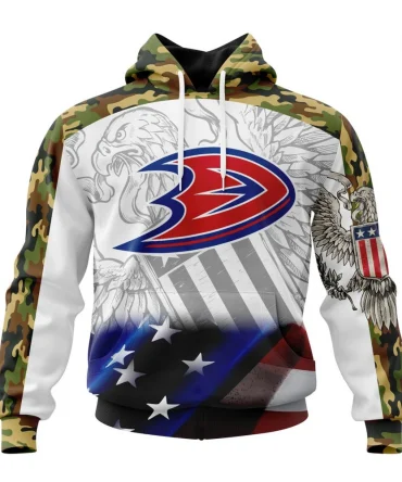 NHL Anaheim Ducks, Specialized Design With Our America Flag And Our America Eagle Graphic Hoodie