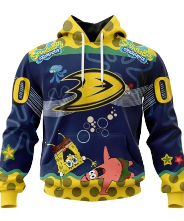 NHL Anaheim Ducks, Specialized Jersey With Spongebob Graphic Hoodie