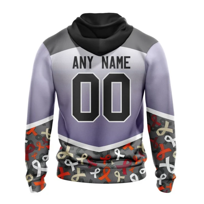 NHL Anaheim Ducks, Specialized Sport Fights Again All Cancer Graphic Hoodie - Image 2