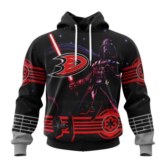 NHL Anaheim Ducks, Specialized Starwar Darth Vader Version Jersey Graphic Hoodie