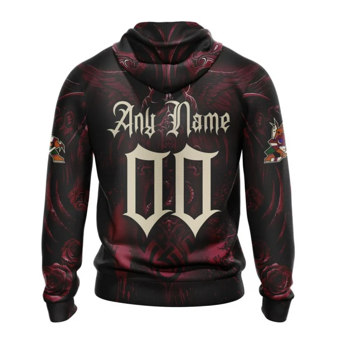 NHL Arizona Coyotes Special Design With Skull Art Graphic Hoodie - Image 2