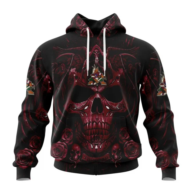 NHL Arizona Coyotes Special Design With Skull Art Graphic Hoodie
