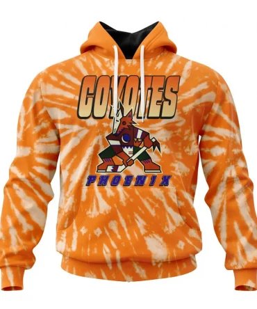 NHL Arizona Coyotes Special Retro Vintage Tie Dye Graphic Hoodie