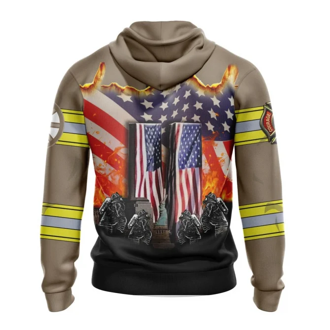 NHL Boston Bruins Apparel Concepts For Honor Patriot Day Graphic Hoodie - Image 2