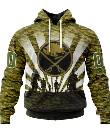 NHL Buffalo Sabres Special Military Camo Kits For Veterans Day And Rememberance Day Graphic Hoodie