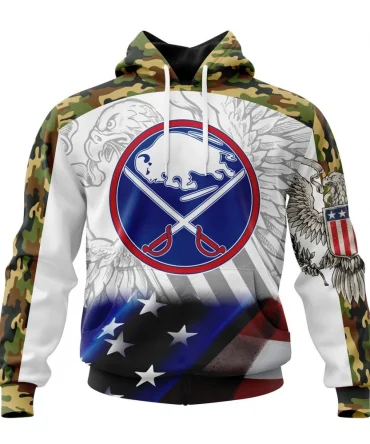 NHL Buffalo Sabres, Specialized Design With Our America Flag And Our America Eagle Graphic Hoodie