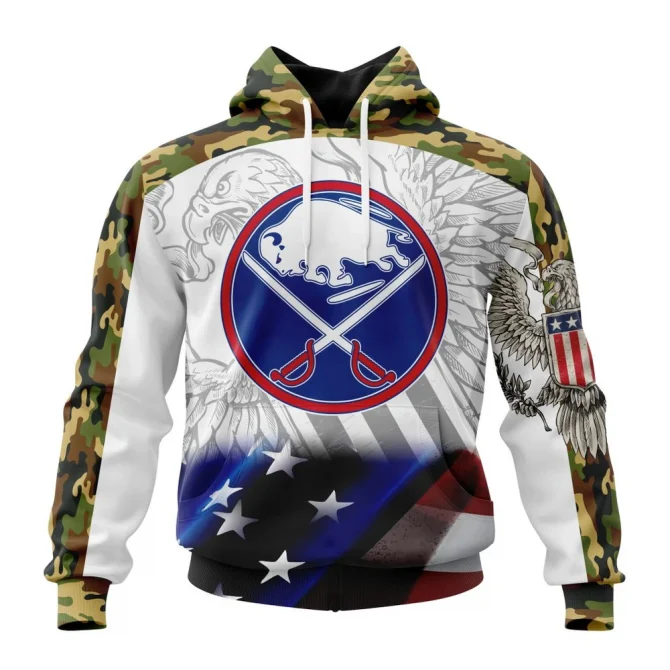 NHL Buffalo Sabres, Specialized Design With Our America Flag And Our America Eagle Graphic Hoodie