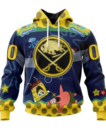 NHL Buffalo Sabres, Specialized Jersey With Spongebob Graphic Hoodie