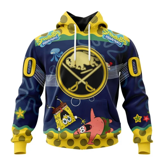NHL Buffalo Sabres, Specialized Jersey With Spongebob Graphic Hoodie