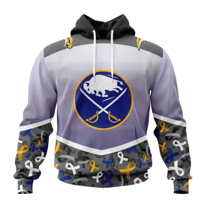 NHL Buffalo Sabres, Specialized Sport Fights Again All Cancer Graphic Hoodie