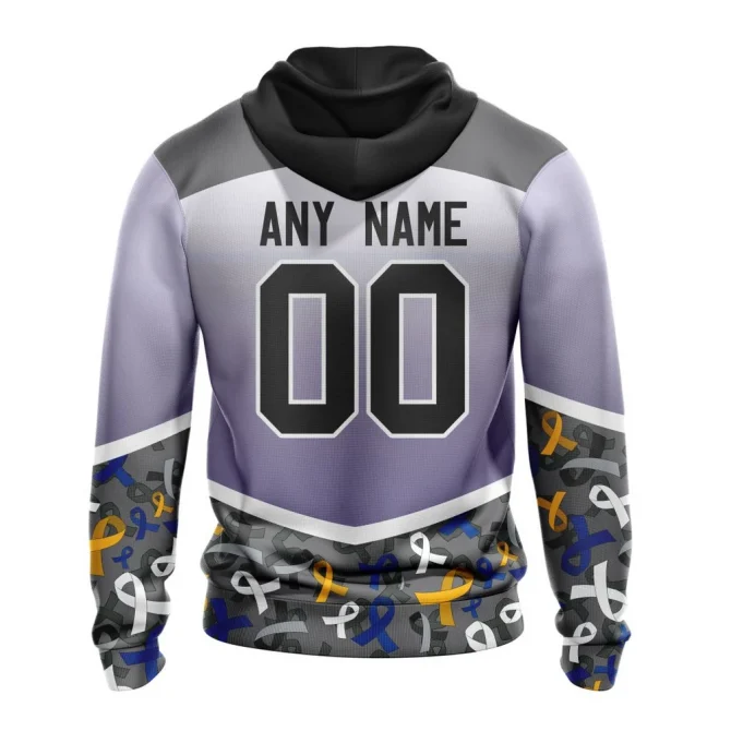 NHL Buffalo Sabres, Specialized Sport Fights Again All Cancer Graphic Hoodie - Image 2