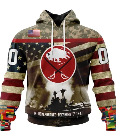 NHL Buffalo Sabres, Specialized Unisex Kits Remember Pearl Harbor Graphic Hoodie