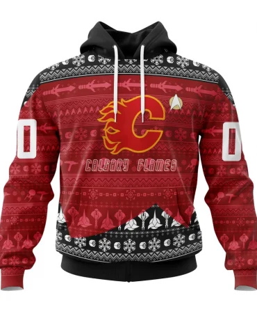 NHL Calgary Flames Special Star Trek Design Graphic Hoodie