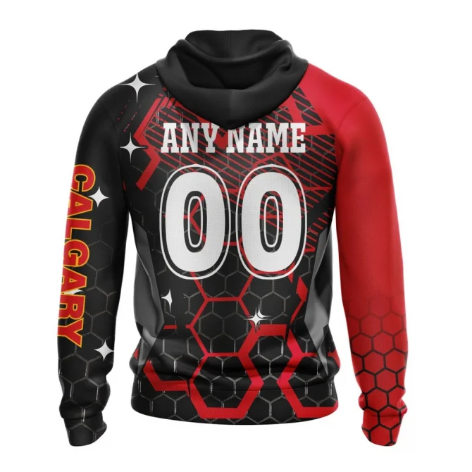 NHL Calgary Flames, Specialized Design With Motocross Syle Graphic Hoodie - Image 2