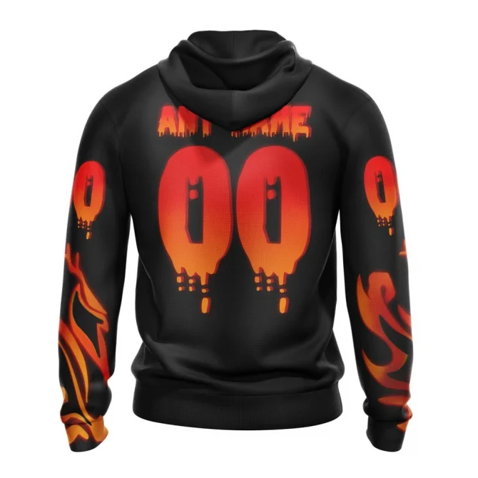NHL Calgary Flames, Specialized Jersey For Halloween Night Graphic Hoodie - Image 2