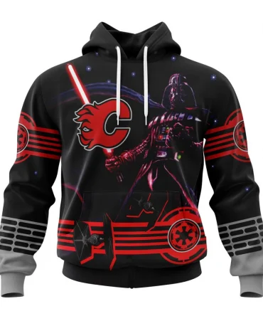 NHL Calgary Flames, Specialized Starwar Darth Vader Version Jersey Graphic Hoodie
