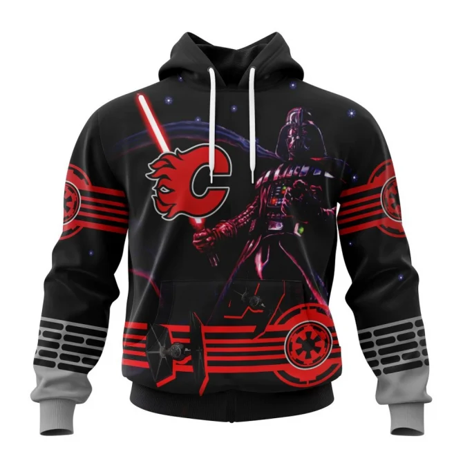 NHL Calgary Flames, Specialized Starwar Darth Vader Version Jersey Graphic Hoodie